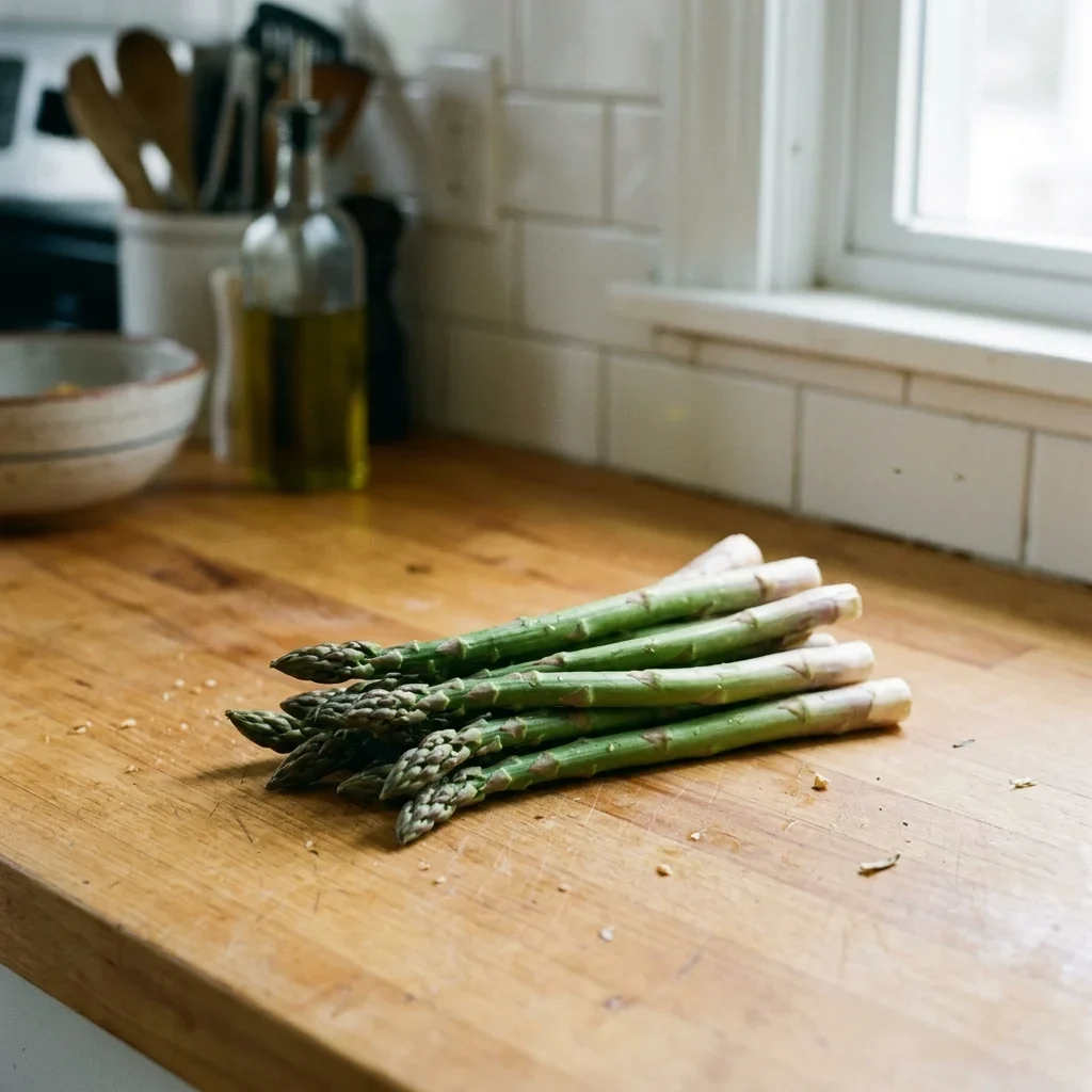 Firm asparagus spears with tightly closed tips